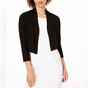 Calvin Klein Cropped Open-Front Cardigan 3/4 Sleeve Knit Topper Women’s Large